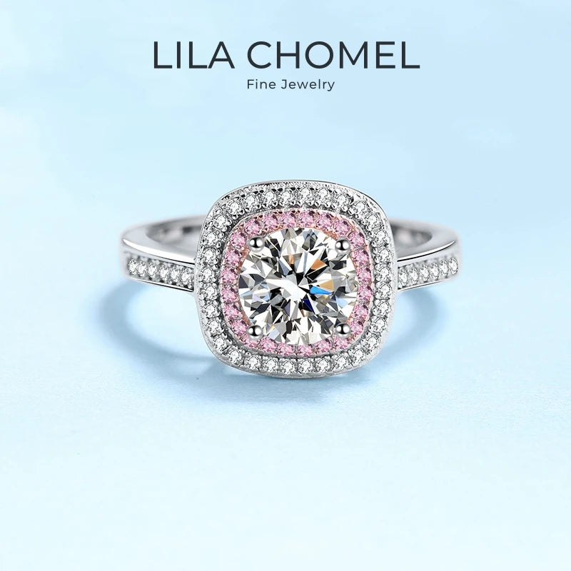 Romantic Girl Birthday Gift 18K White Gold Women Wedding Band 1CT VVS D Color Moissanite Diamond PT950 Platinum Valentine's Day