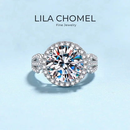 Women Valentine's Day 18K White Gold Wedding Band Jewelry Wife 5CT Moissanite Diamond Girl Birthday Gift PT950 Platinum Rings