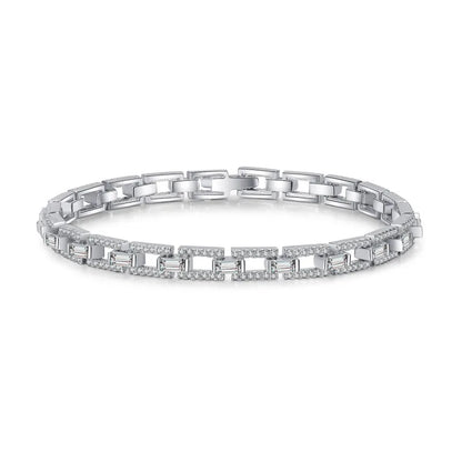 Luxury Sparkling Bangles Pure PT950 Platinum fine Jewelry 6-7inch 3/3.2/3.5CT All Moissanite Brilliant Bracelet for Women gift