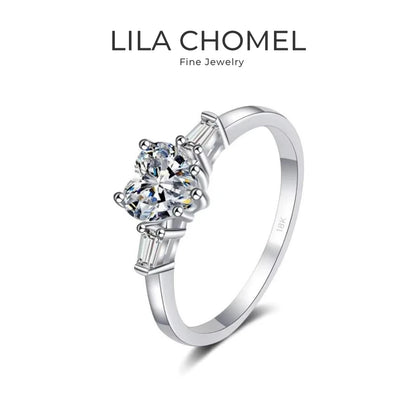 Designer Engagement 18K White Gold Women Wedding Band Lady 1CT Moissanite Diamond PT950 Platinum Girl Valentine's Day Gift Rings