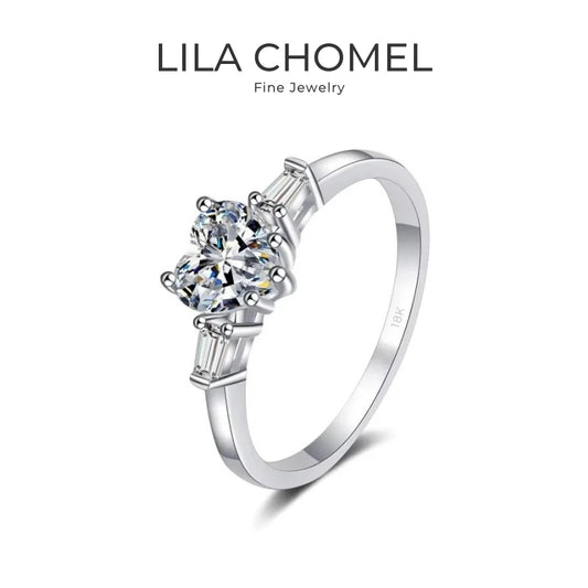 Designer Engagement 18K White Gold Women Wedding Band Lady 1CT Moissanite Diamond PT950 Platinum Girl Valentine's Day Gift Rings