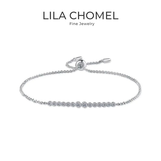 Women Valentine's Day 18K White Gold Girl Wedding Bracelets 0.24CT Moissanite Diamond PT950 Platinum Daughter Birthday Gift Lady