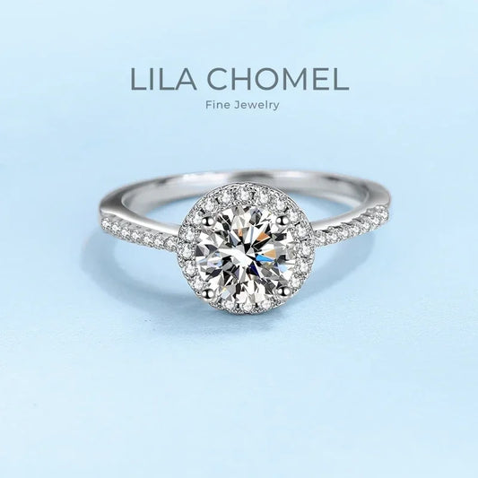 Engagement Platinum PT950 Wedding Band Women Rings 1/2CT VVS1 D Color Moissanite Diamond Girlfriend Birthday Gift Fine Jewelry
