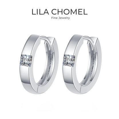 Brincos de argola de ouro branco 18K para presente de aniversário feminino, dia dos namorados, 0,6 ct, diamante moissanite, namorada PT950, joias finas para casamento