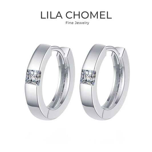 Women Birthday Gift 18K White Gold Hoop Earrings Valentine's Day 0.6CT Moissanite Diamond Girlfriend PT950 Wedding Fine Jewelry