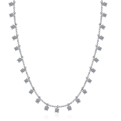 Platinum PT950 quality 3/9CT Moissanite Necklace for Women Sparkling Pendant Wedding Jewelry Round Cut Necklace Clavicular chain