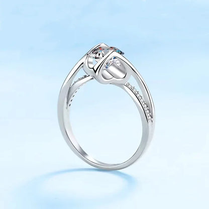 Engagement Women Rings 18K White Gold Wedding Band VVS1 D Color 1CT Moissanite Diamond Birthday Gift Girlfriend Valentine's Day