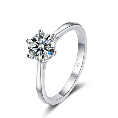 18K White Gold Women Engagement Wedding Band Diamond Girl Birthday Gift 0.5/0.8/1/2/3CT VVS1 D Color Moissanite PT950 Wife Rings