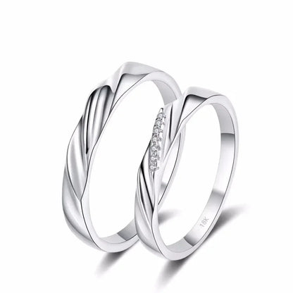 Engagement 18K White Gold Men Women Wedding Band Lover Moissanite Diamond Girl Birthday Gift Couple Rings Unisex Valentine's Day