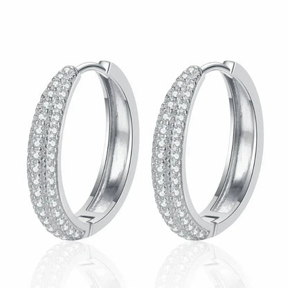 Brincos de argola de ouro branco 18K para noivado feminino, casamento, 0,8 ct, diamante moissanite PT950, platina, presente de aniversário para meninas, dia dos namorados