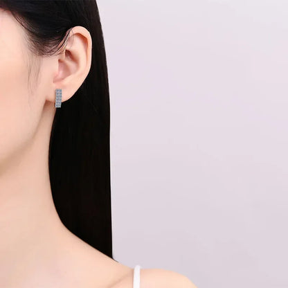 Wedding Fine Jewelry PT950 Platinum Hoop Earrings Women Engagement 0.72CT Moissanite Diamond Birthday Gift Girl Valentine's Day