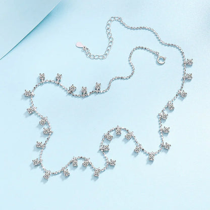 Platinum PT950 quality 3/9CT Moissanite Necklace for Women Sparkling Pendant Wedding Jewelry Round Cut Necklace Clavicular chain