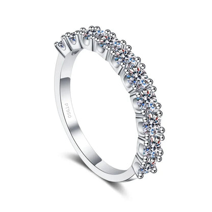 Girlfriend Birthday Gift Platinum PT950 Rings Women Engagement 0.6/1CT Moissanite Diamond Daughter Fine Jewelry Wedding Bands