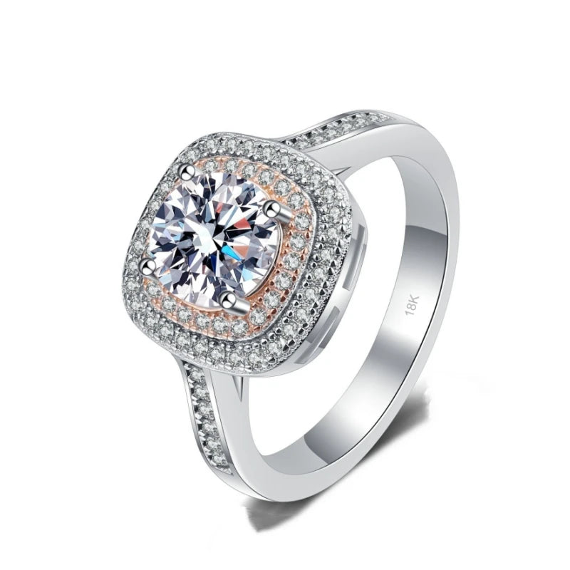 Romantic Girl Birthday Gift 18K White Gold Women Wedding Band 1CT VVS D Color Moissanite Diamond PT950 Platinum Valentine's Day