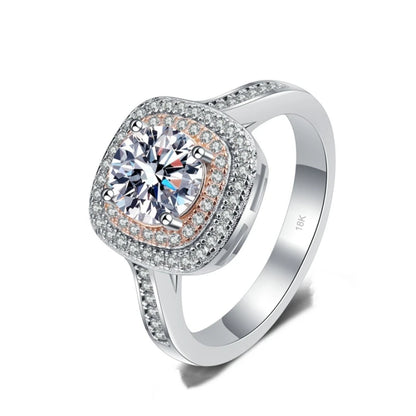 Romantic Girl Birthday Gift 18K White Gold Women Wedding Band 1CT VVS D Color Moissanite Diamond PT950 Platinum Valentine's Day