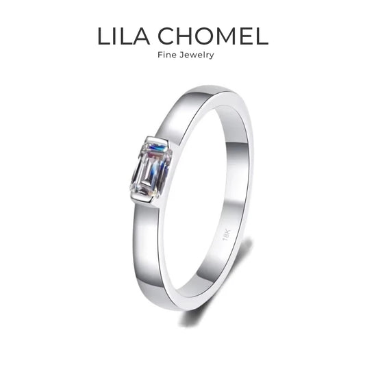Daughter Birthday Gift 18K White Gold Women Wedding Band 0.5CT Moissanite Diamond Girl PT950 Platinum Rings Lady Valentine's Day