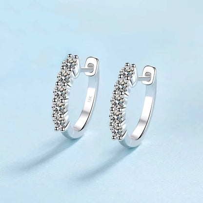 Engagement 18K White Gold Hoop Earrings for Women Wedding Party 1ct Moissanite Diamond Girlfriend Birthday Gift Daughter Jewelry