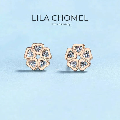 Girlfriend Birthday Gift 18K Rose Gold Earplug Stud Earrings 0.25Carat Moissanite Diamond Women Valentine's Daughter Adult's Day