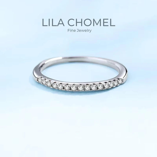 Women 18K White Gold Rings Daughter Engagement 0.15ct Moissanite Diamond Girl Birthday Gift Fine Jewelry Valentine's Day Party
