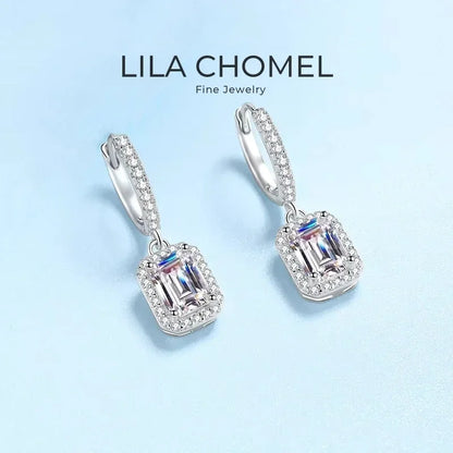 Girlfriend 18K White Gold Birthday Gift 1/2CT Moissanite Diamond Women Valentine's Day Drop Earrings PT950 Platinum Fine Jewelry