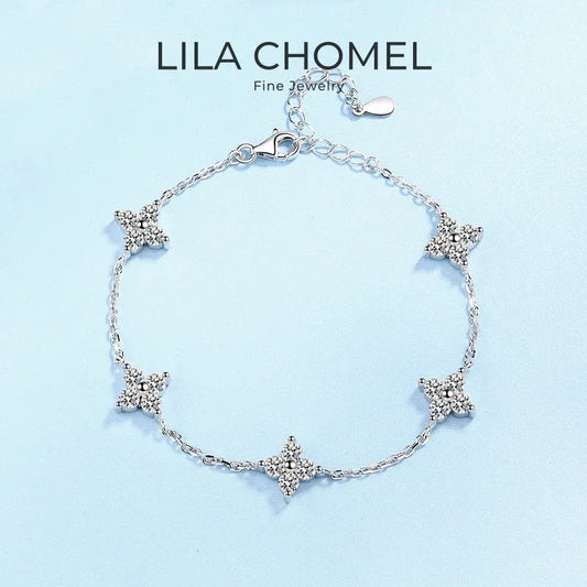 Women Engagement 18K White Gold Wedding Bracelets 2CT Moissanite Diamond Girl PT950 Platinum Daughter Birthday Gift Fine Jewelry