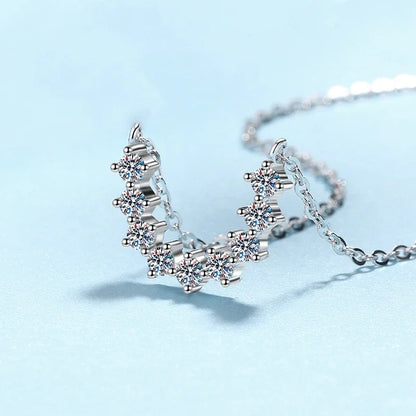 Lady Valentine's Day 18K White Gold Necklaces 0.54CT Moissanite Diamond Women Wedding Party PT950 Platinum Girl Birthday Gift