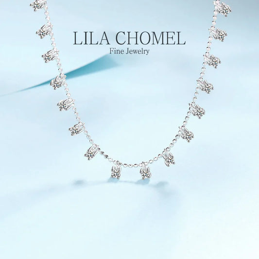 Platinum PT950 quality 3/9CT Moissanite Necklace for Women Sparkling Pendant Wedding Jewelry Round Cut Necklace Clavicular chain
