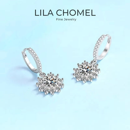 Women Birthday Gift 18K White Gold Drop Earrings 0.5/1CT Moissanite Diamond Girl Valentine's Day PT950 Platinum Fine Jewelry ins