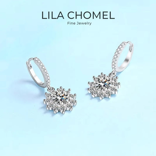 Women Birthday Gift 18K White Gold Drop Earrings 0.5/1CT Moissanite Diamond Girl Valentine's Day PT950 Platinum Fine Jewelry ins