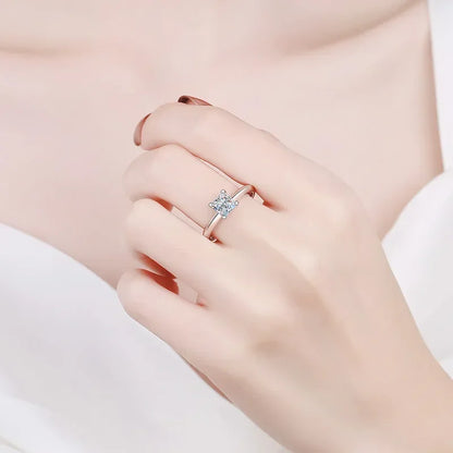 Engagement Women 18K White Gold Wedding Band 1/2CT Moissanite Diamond Girl Birthday Gift PT950 Platinum Valentine's Day Rings