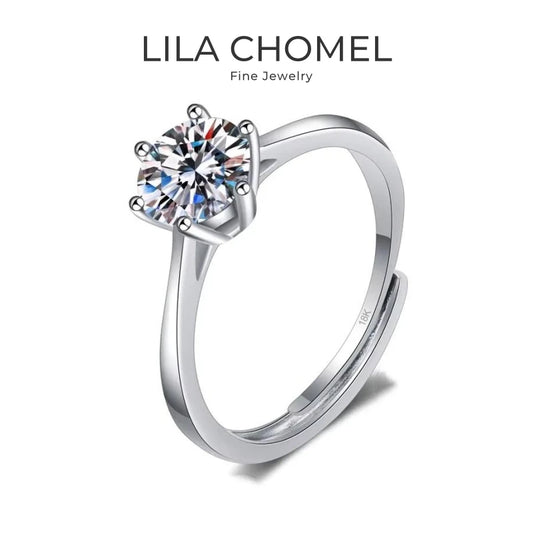 Women Engagement 18K White Gold Wedding Band 0.5/1CT Moissanite Diamond Girl Birthday Gift PT950 Platinum Valentine's Day Rings
