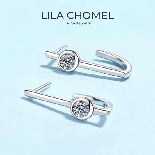 Girl Birthday Gift 18K White Gold Wedding Earrings 0.2CT Moissanite Diamond Women PT950 Platinum Valentine's Day Fine Jewelry