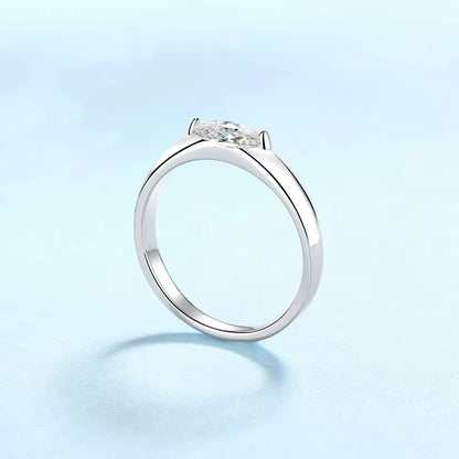 Girlfriend Birthday Gift White Gold 18K Fine Jewelry Mariquesa 4*8 Moissanite Diamond 0.5CT Women PT950 Platinum Wedding Band