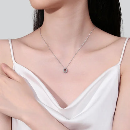 Engagement Platinum PT950 Necklaces Women Wedding Fine Jewelry Daughter Adult's Day 0.62CT Moissanite Diamond Girl Birthday Gift