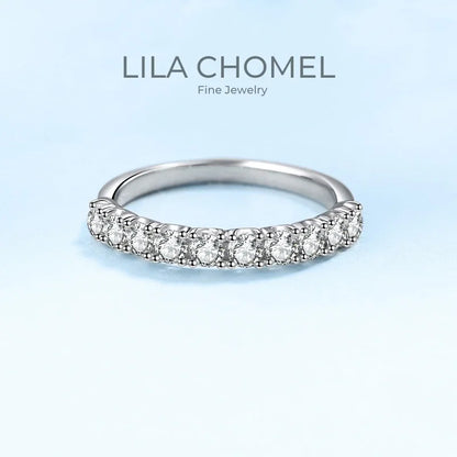 Girlfriend 18K White Gold Wedding Band VVS1 D Color 0.6/1CT Moissanite Diamond Birthday Gift Women Valentine's Day Rings Jewelry