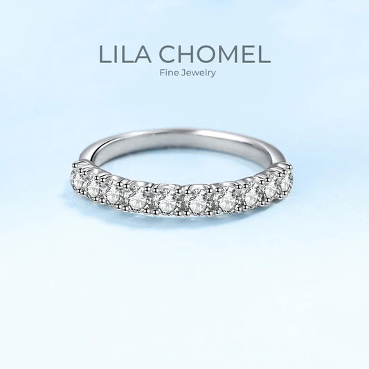Girlfriend 18K White Gold Wedding Band VVS1 D Color 0.6/1CT Moissanite Diamond Birthday Gift Women Valentine's Day Rings Jewelry