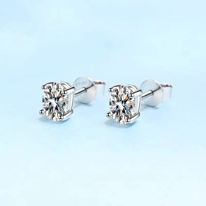 Valentine's Day PT950 Platinum Earplug Stud Earrings Girlfriend Engagement 0.5/1/2ct Oval Moissanite Diamond Women Birthday Gift