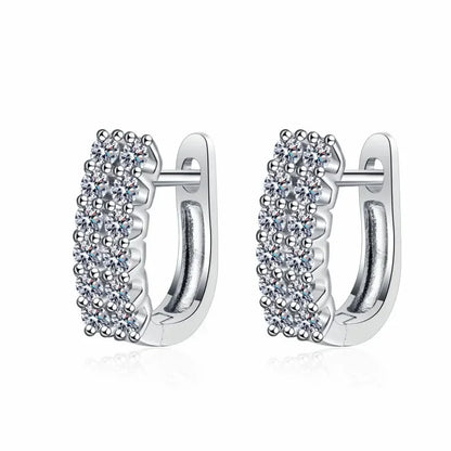Wedding Fine Jewelry PT950 Platinum Hoop Earrings Women Engagement 0.72CT Moissanite Diamond Birthday Gift Girl Valentine's Day