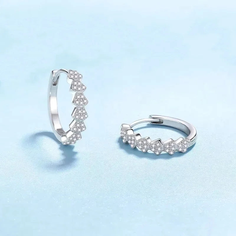 Girlfriend Birthday Gift Platinum PT950 Women Wedding Hoop Earrings Elegance Moissanite Diamond 0.35CT Engagement Fine Jewelry