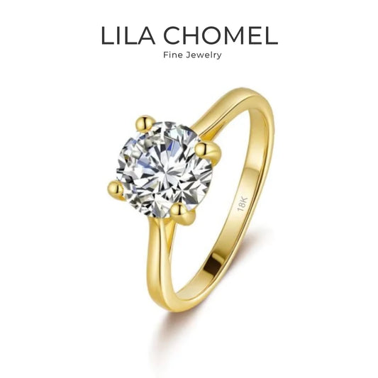 Engagement 18K Gold Women Wedding Band Four Claw Inlay 2/3CT Moissanite Diamond Girl Valentine's Day Fine Jewelry Birthday Gift