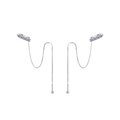 Valentine's Day Girl 18K White Gold Screw Drop Earrings Women 0.8CT Moissanite Diamond PT950 Platinum Wife Birthday Gift Jewelry
