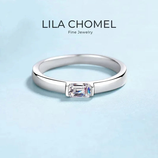 Daughter Adult's Day Platinum PT950 Women Wedding Band Moissanite Diamond 0.5CT Rings Girlfriend Birthday Gift Fine Jewelry