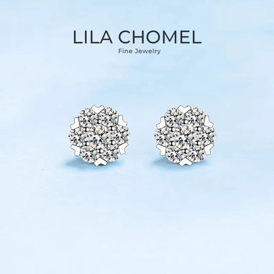 Daughter Adult's Day Gift Platinum PT950 Stud Earrings Girl Birthday Gift 0.48/1.6CT Moissanite Diamond Valentine's Day WOMEN