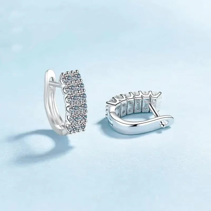 Brincos de argola de casamento em ouro branco 18K para o Dia dos Namorados, 0,72 ct, diamante de moissanita, presente de aniversário para meninas, joia de platina PT950 