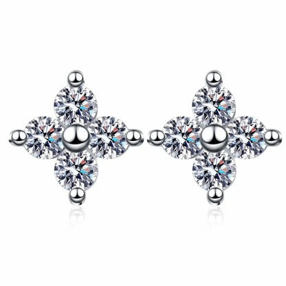 Valentine's Day 18K White Gold Daughter Wedding Fine Jewelry 0.8ct Moissnaite Diamond Women Earplug Stud Earrings Birthday Gift