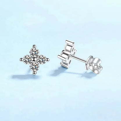 Girlfriend Birthday Gift PT950 Platinum Earplug Stud Earrings Women Wedding Jewelry 0.8CT Moissanite Diamond Daughter Engagement