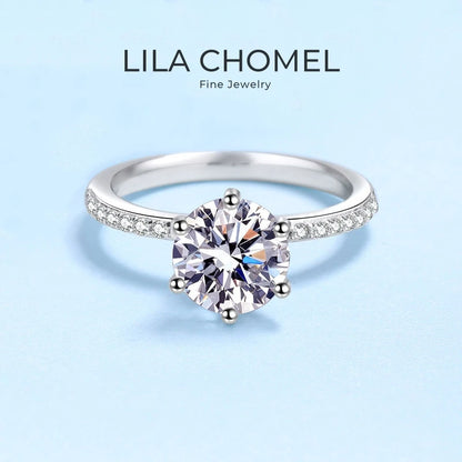Engagement Women Rings Platinum PT950 Wedding Band 2CT VVS1 D Color Moissanite Diamond Girl Birthday Gift Wife Valentine's Day