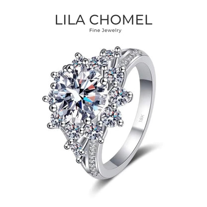 Women Valentine's Day 18K White Gold Birthday Gift Rings 3CT Moissanite Diamond Girl Romantic PT950 Platinum Wedding Band Party