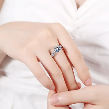 Girlfriend Valentine's Day PT950 Platinum Rings Engagement Moissanite Diamond VVS1 D Color 1CT Wedding Band Women Birthday Gift