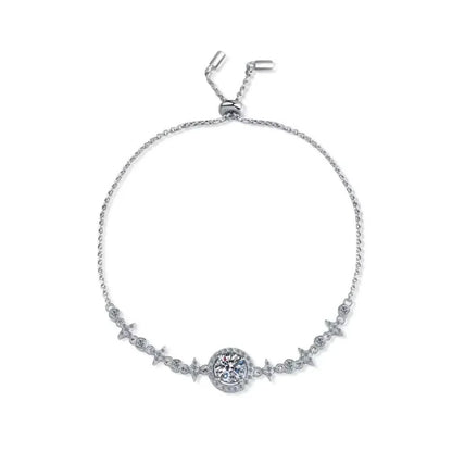 Daughter Birthday Gift 18K White Gold Bracelets Women Wedding 1CT Moissanite Diamond PT950 Platinum Girlfriend Valentine's Day